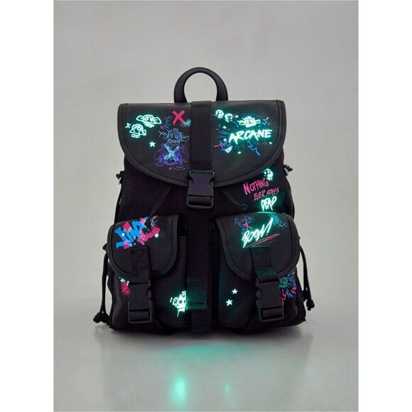 Arcane Graffiti Glow-In-The-Dark Slouch Mini Backpack - Picture 8 of 9